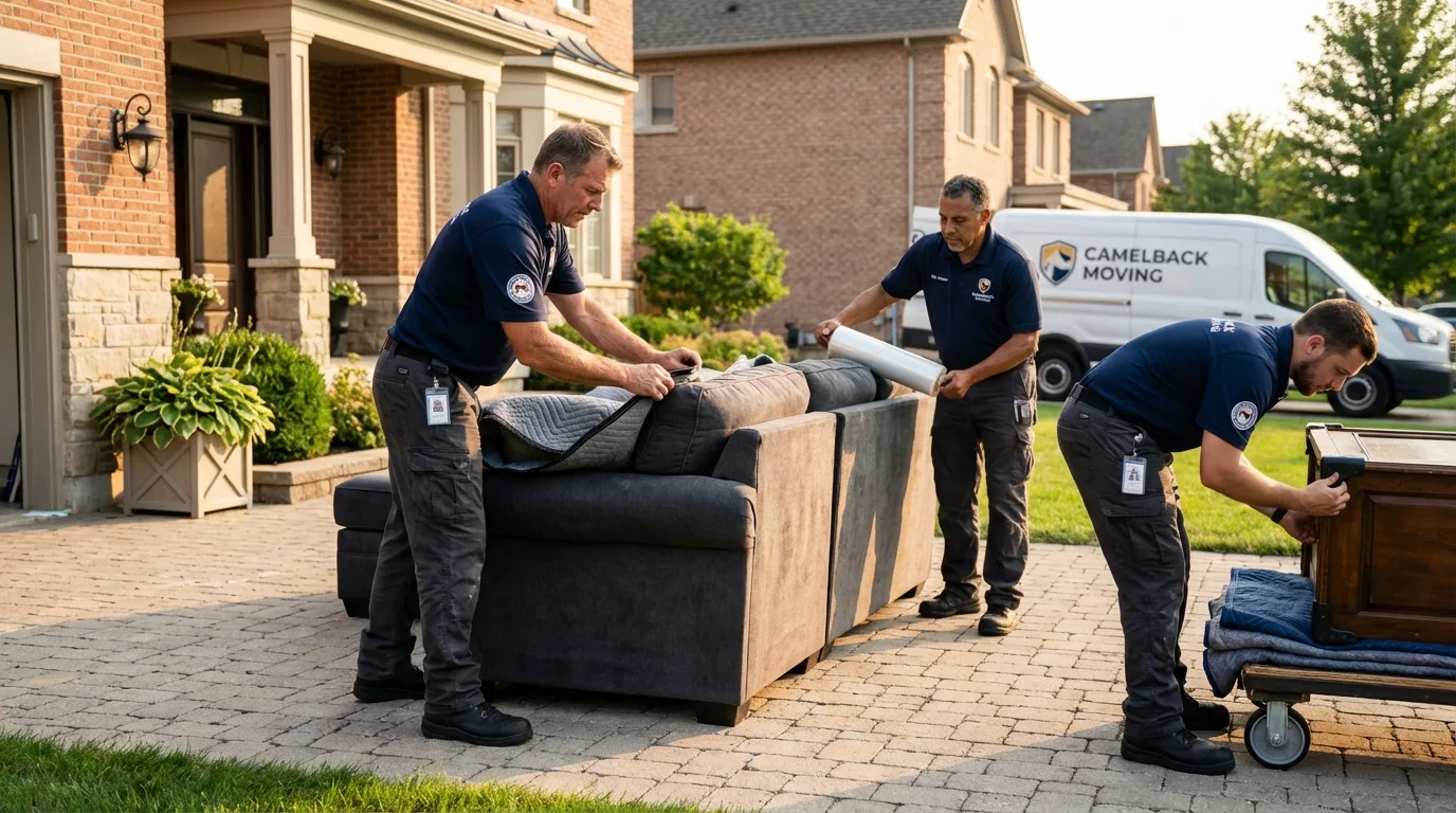 Large estate moving crew wrapping furniture in Frankfort, KY